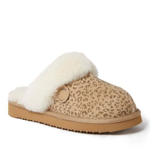 Dearfoam Shoes - Dearfoam Fireside NWT Leopard Slippers Shearling Scuff Size 11 Women's
